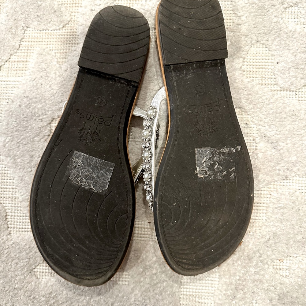 White Rhinestone Sandals - Picture 2 of 2